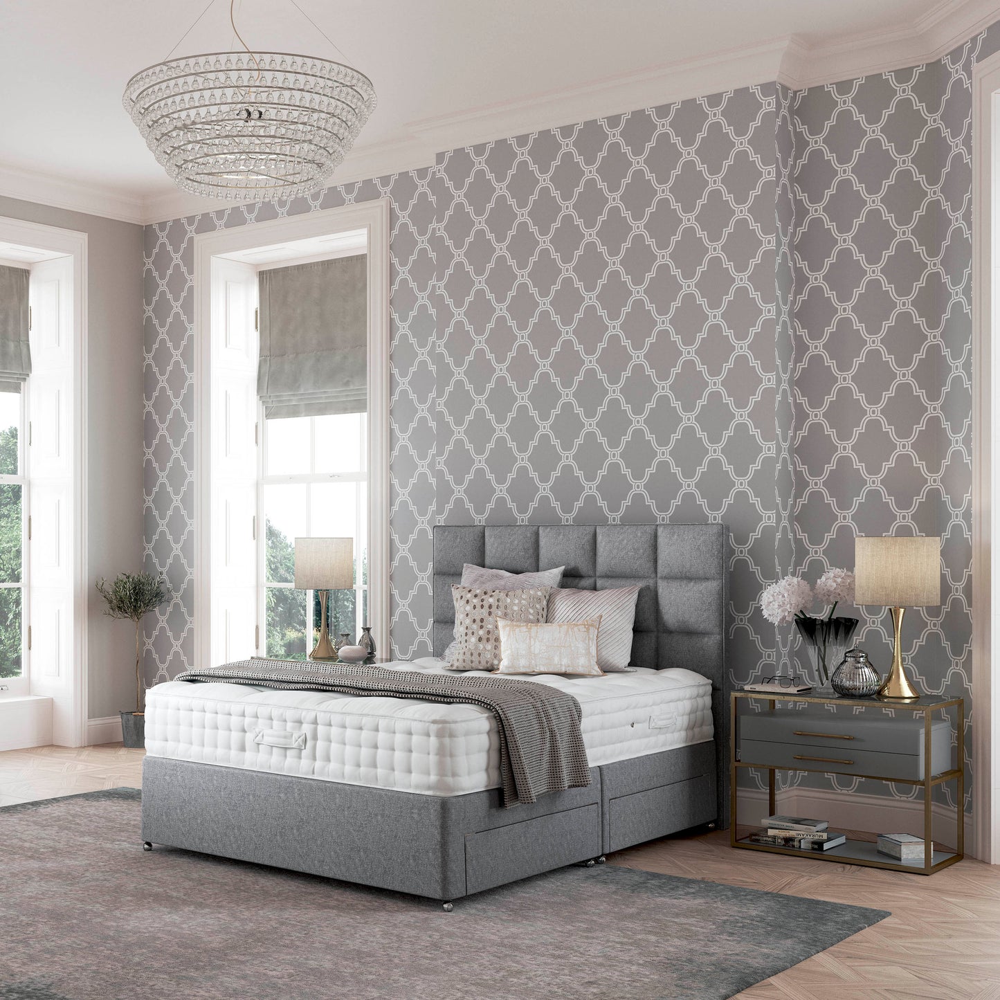 Relyon Balmoral 2000 Pocket Sprung Luxurious Hand Made Ottoman Divan Bed Set In Either Softer, Medium Or Firmer