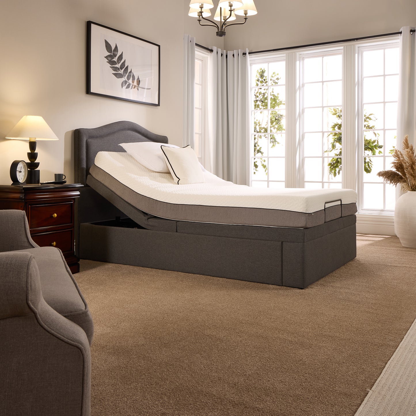 Pearl Motion Divan Adjustable Bed With A Gel Pro 4000 Pocket Sprung Medium Firm Feel Mattress VAT FREE