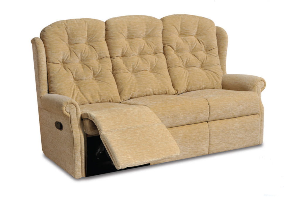 Celebrity Woburn Three Seater Settee Manual Reclining Fabric Sofa With Mammoth Foam