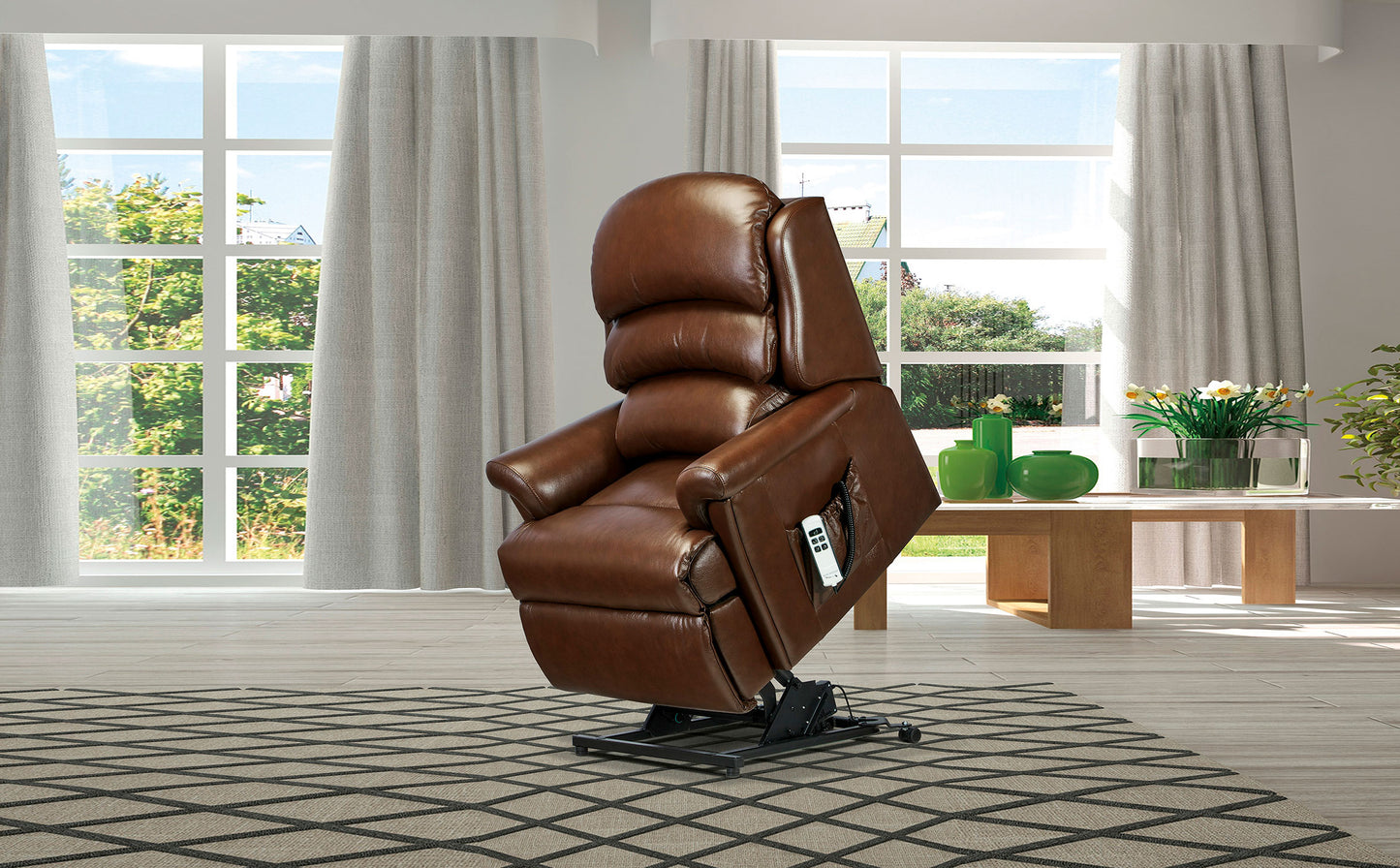 Sherborne Albany Cloud Comfort Triple Motor Leather Rise And Recliner Armchair VAT FREE