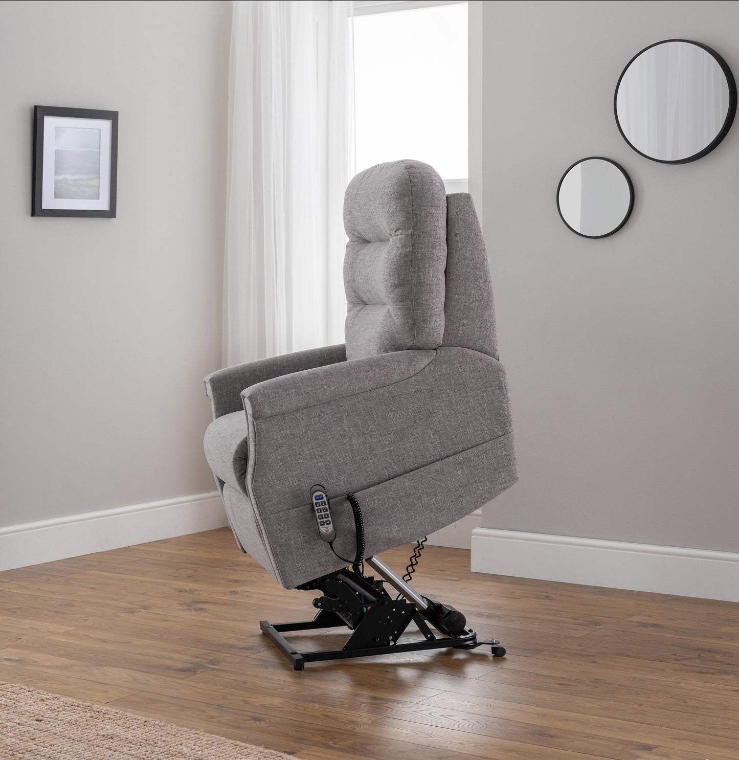 Celebrity Sandhurst Cloud Zero Triple Motor Rise And Recliner Fabric Armchair With Mammoth Foam With Adjustable Headrest Option VAT FREE