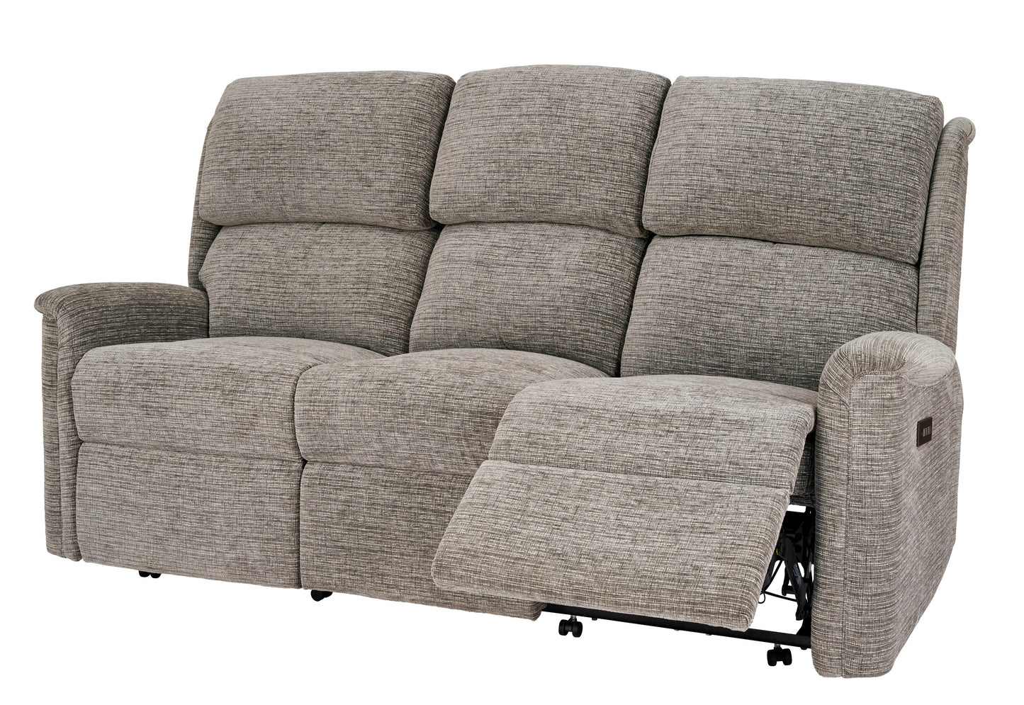 Celebrity Farndon Three Seater Settee Electric Powered Reclining Fabric Sofa With Mammoth Foam & Lumbar & Headrest Adjustment Option