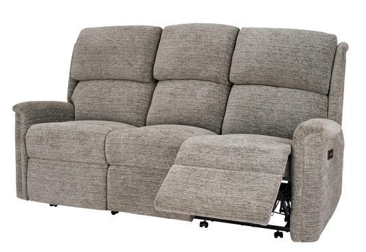 Celebrity Farndon Three Seater Settee Electric Powered Reclining Fabric Sofa With Mammoth Foam & Lumbar & Headrest Adjustment Option