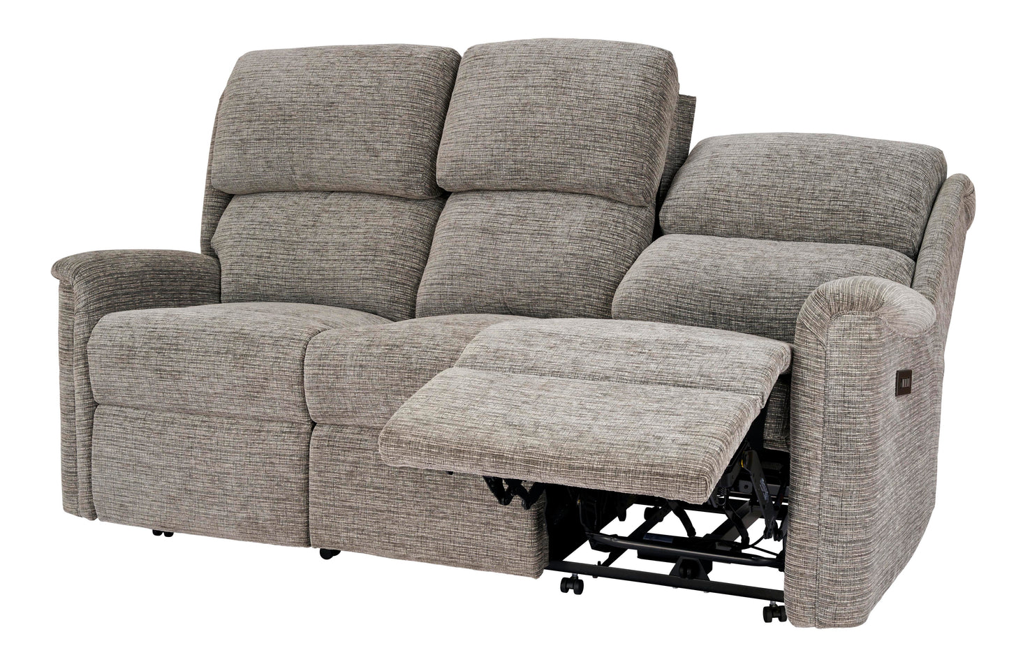Celebrity Farndon Three Seater Settee Electric Powered Reclining Fabric Sofa With Mammoth Foam & Lumbar & Headrest Adjustment Option