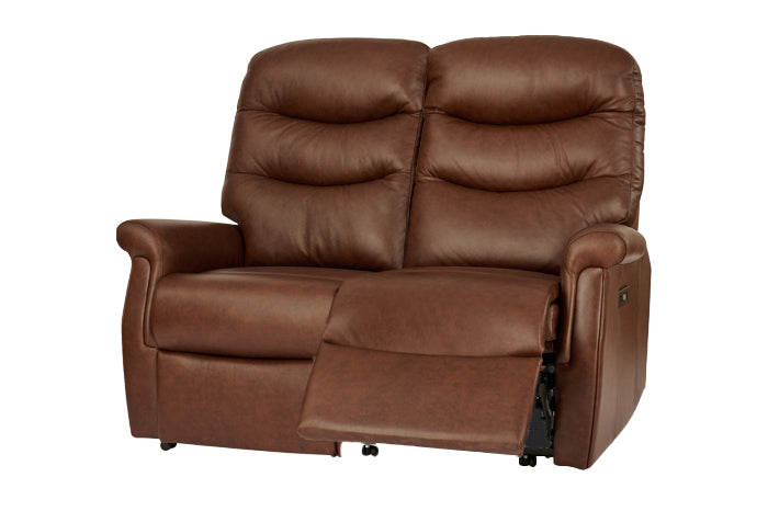 Celebrity Hollingwell Two Seater Electric Powered Reclining Leather Sofa With Lumbar & Headrest Adjustment Option