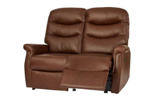 Celebrity Hollingwell Two Seater Electric Powered Reclining Leather Sofa With Lumbar & Headrest Adjustment Option
