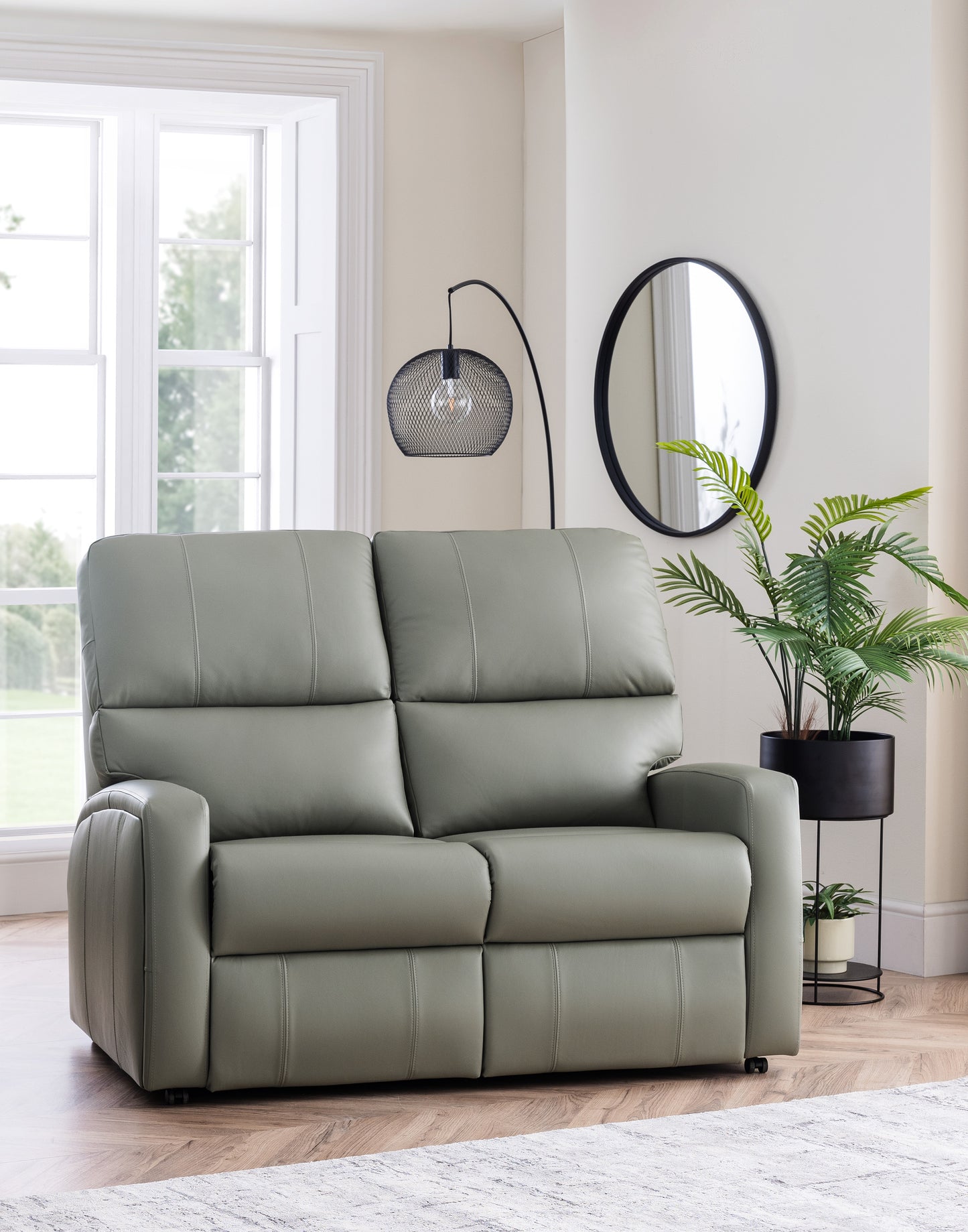 Celebrity Southwell Two Seater Electric Powered Reclining Leather Sofa With Lumbar & Headrest Adjustment Option