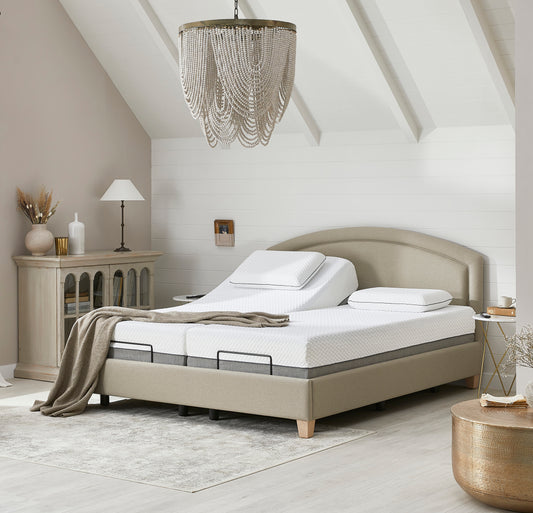 Eden Premium Upholstered Adjustable Bed With A Gel 1000 Pocket Sprung Soft Medium Feel Mattress VAT FREE