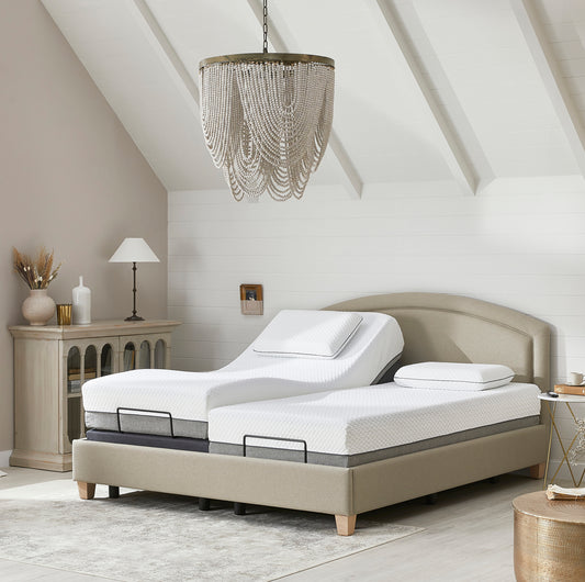 Eden Premium Upholstered Adjustable Bed With A Memory Foam Medium Firm Feel Mattress VAT FREE