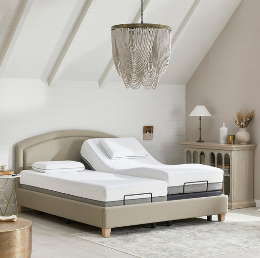 Eden Premium Upholstered Adjustable Bed With A Natural 1000 Pocket Sprung Soft Medium Feel Mattress VAT FREE