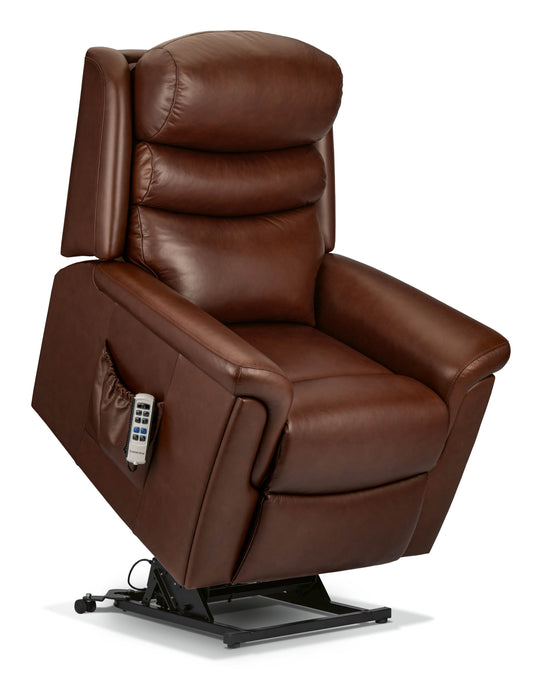 Sherborne Leyburn Dual Motor Leather Rise And Recliner Armchair With Lumbar & Headrest Adjustment Option VAT FREE