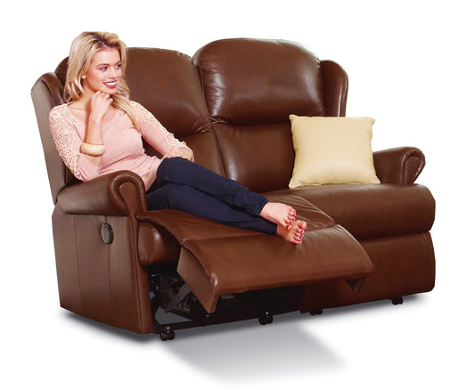 Sherborne Malvern Two Seater Manual Reclining Leather Sofa