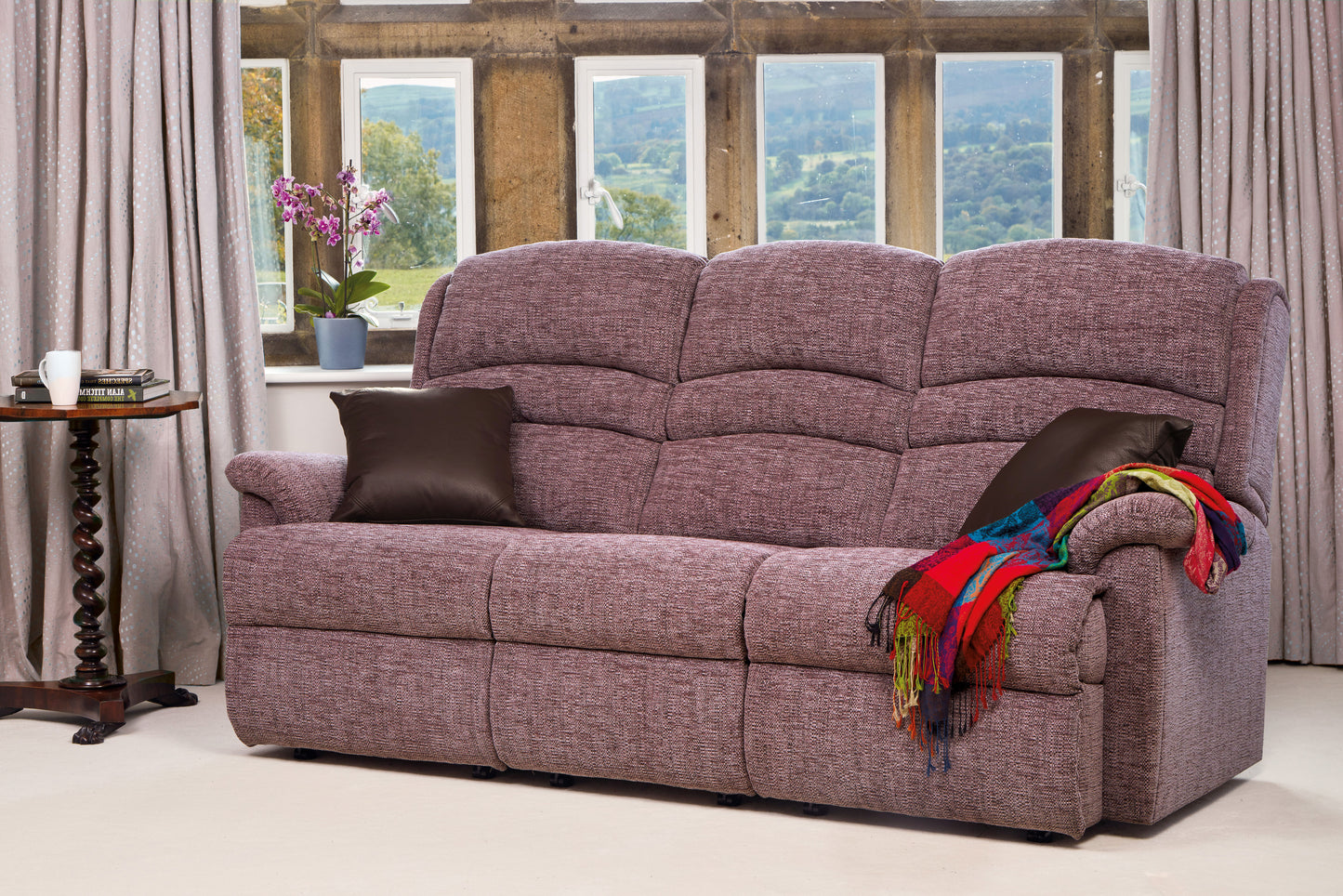 Sherborne Olivia Three Seater Manual Reclining Fabric Sofa