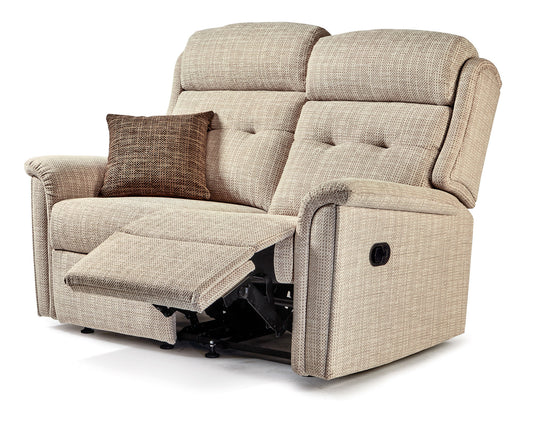 Sherborne Roma Two Seater Electric Reclining Fabric Sofa With Headrest Adjustment Option