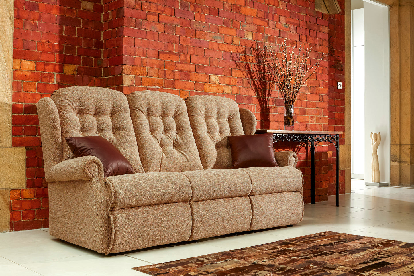 Sherborne Lynton Three Seater Manual Reclining Fabric Sofa