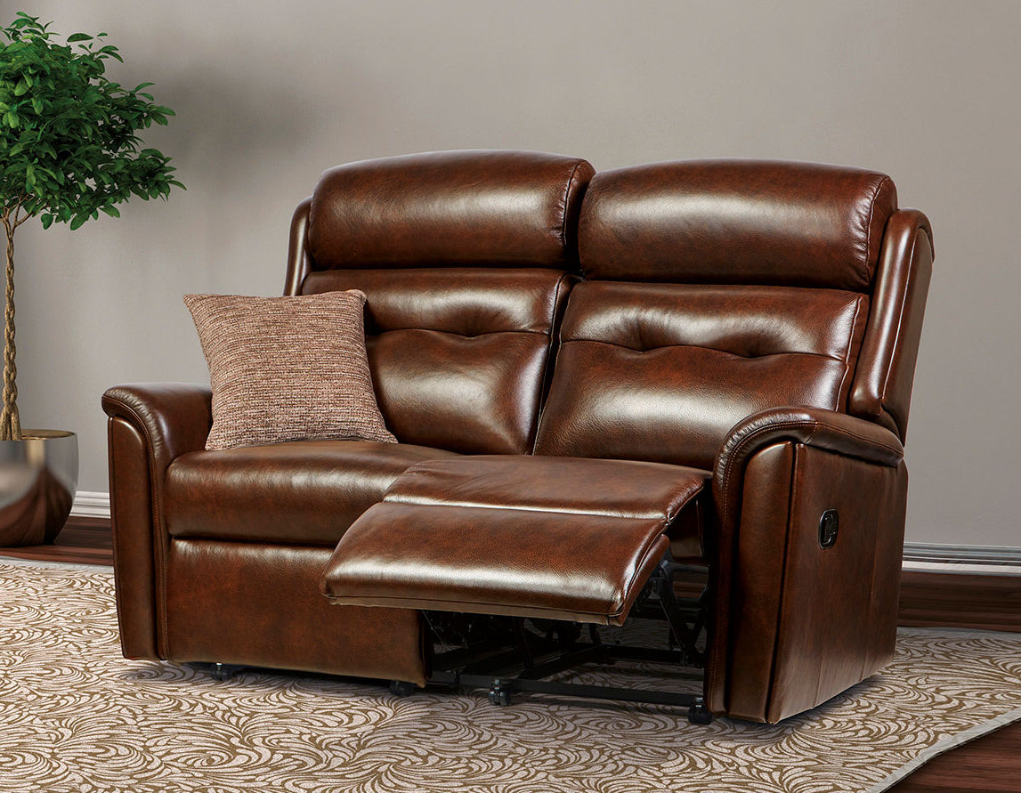 Sherborne Roma Two Seater Manual Reclining Leather Sofa