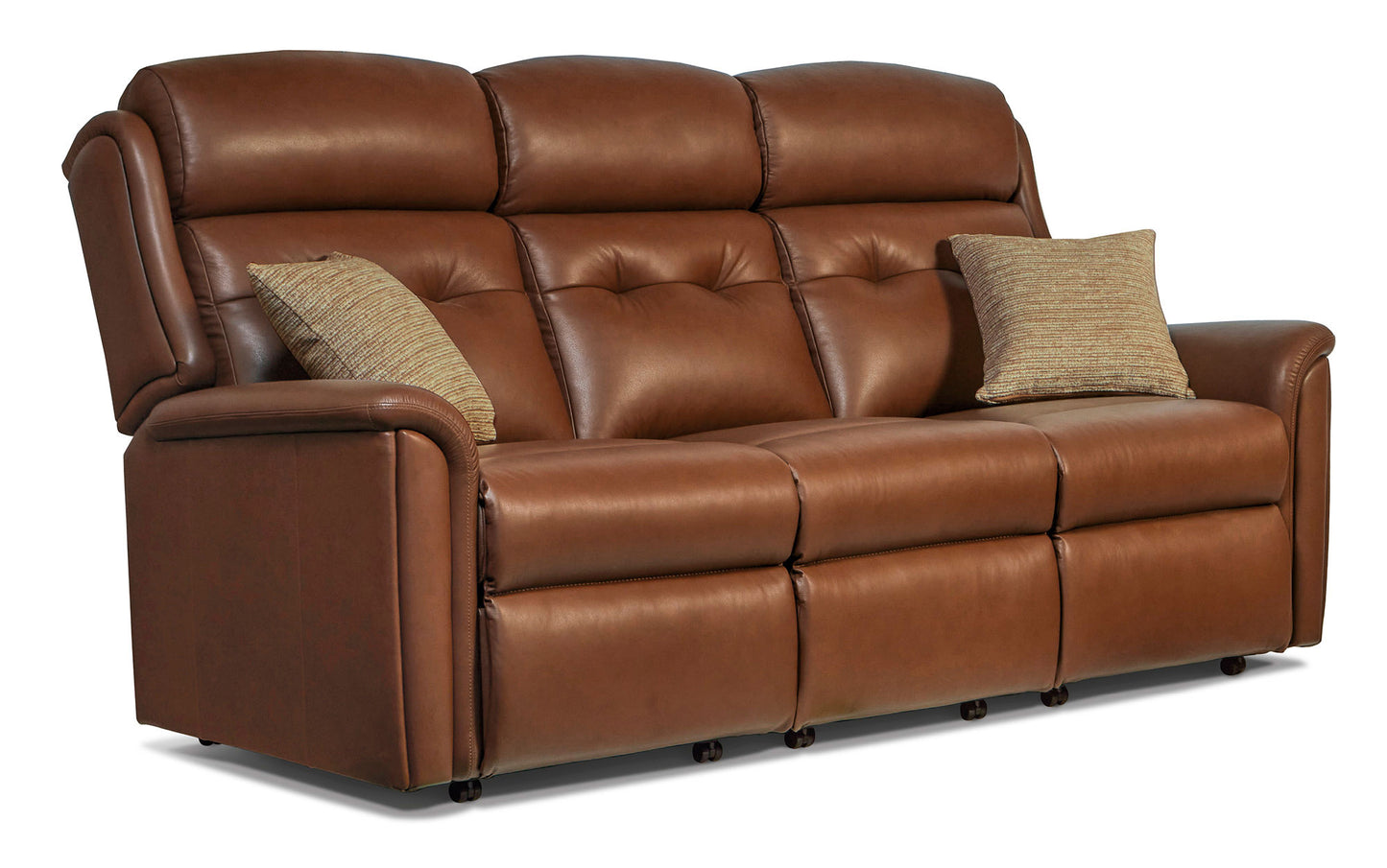 Sherborne Roma Three Seater Manual Reclining Leather Sofa