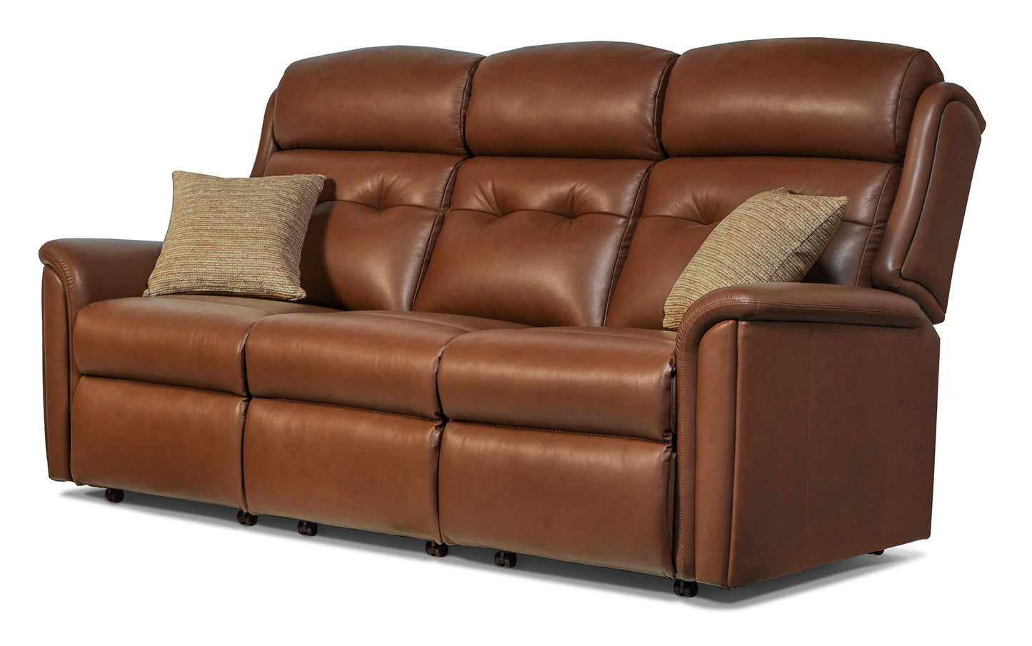 Sherborne Roma Three Seater Fixed Leather Sofa