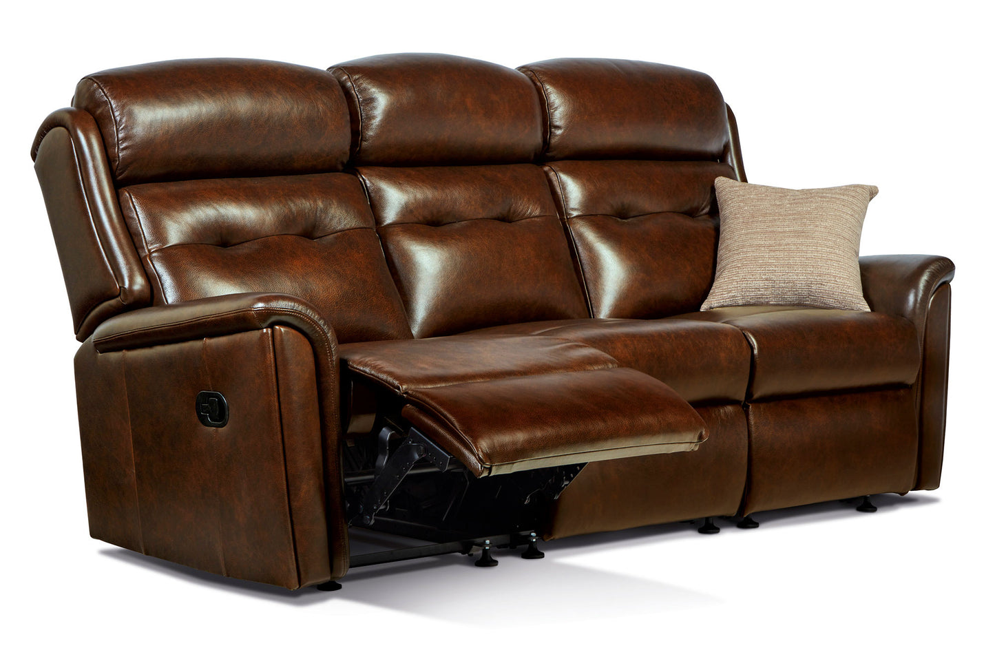 Sherborne Roma Three Seater Fixed Leather Sofa