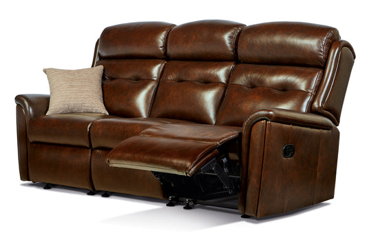 Sherborne Roma Three Seater Manual Reclining Leather Sofa