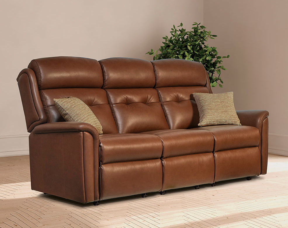 Sherborne Roma Three Seater Fixed Leather Sofa