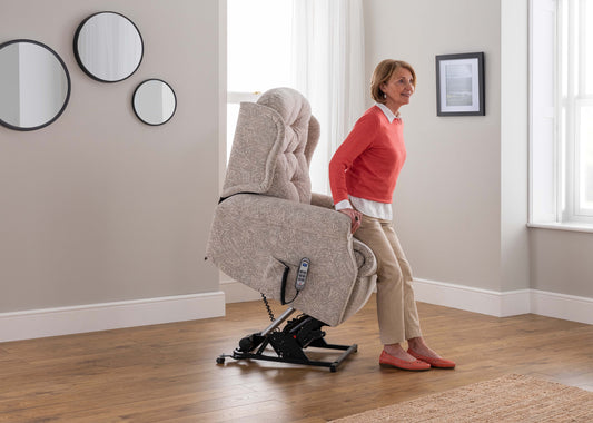 Celebrity Woburn Xpress Delivery Cloud Zero Triple Motor Rise And Recliner Fabric Armchair With Mammoth Foam VAT FREE