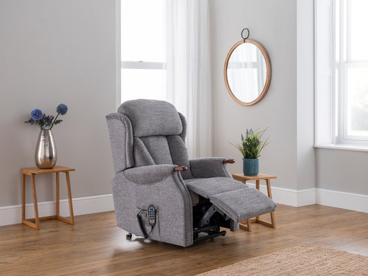 Celebrity Canterbury Electric Powered Recliner Fabric Armchair With Mammoth Foam & Lumbar & Headrest Adjustment Option