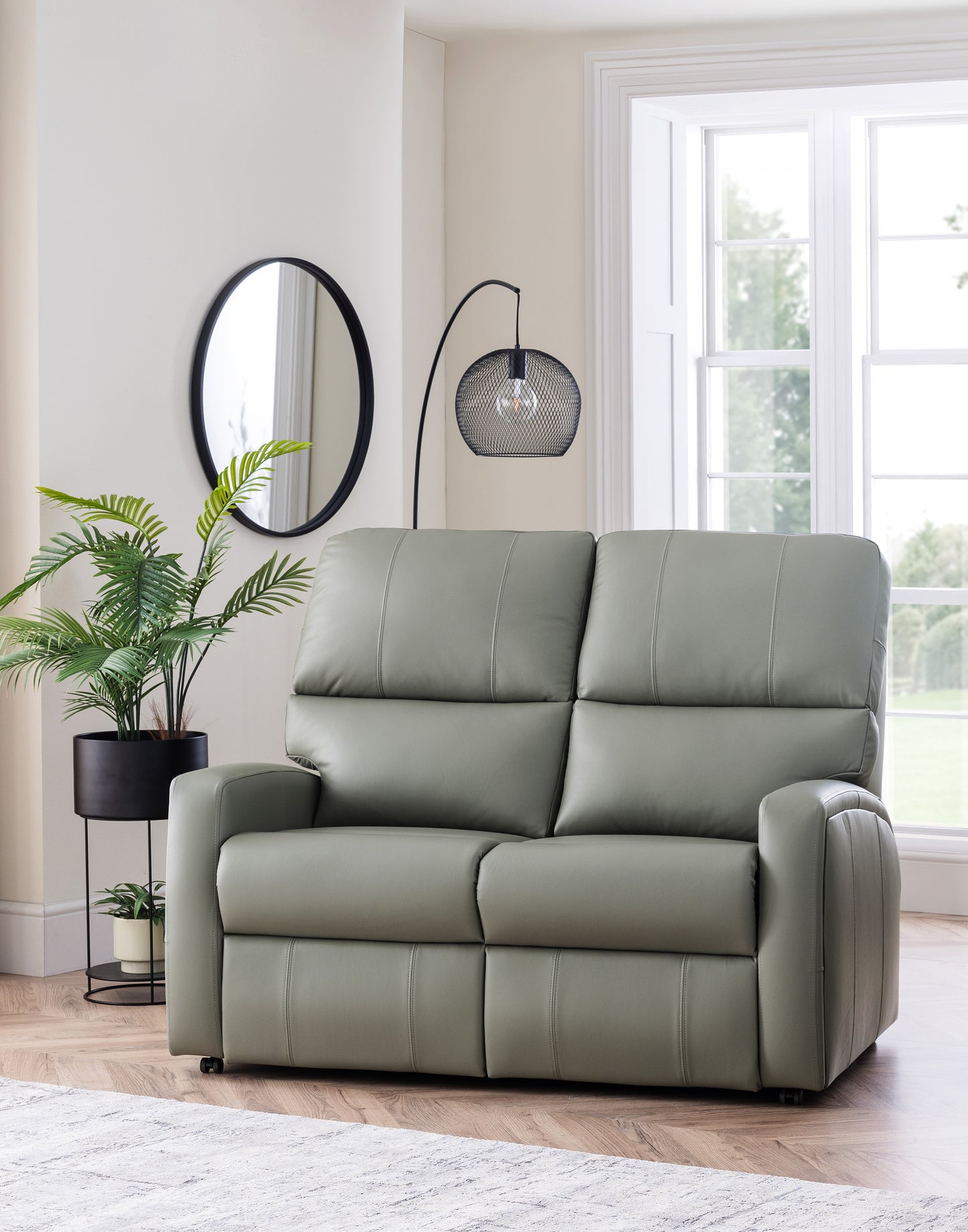 Celebrity Southwell Two Seater Electric Powered Reclining Leather Sofa With Lumbar & Headrest Adjustment Option