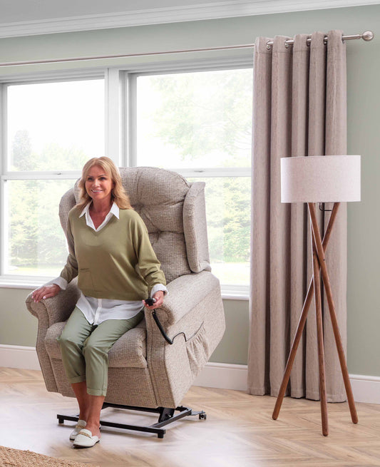 Celebrity Woburn Xpress Delivery Dual Motor Rise And Recliner Fabric Armchair With Mammoth Foam VAT FREE