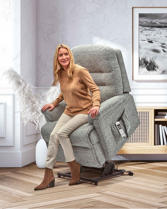 Sherborne Keswick Cloud Comfort Triple Motor Fabric Rise And Recliner Armchair VAT FREE