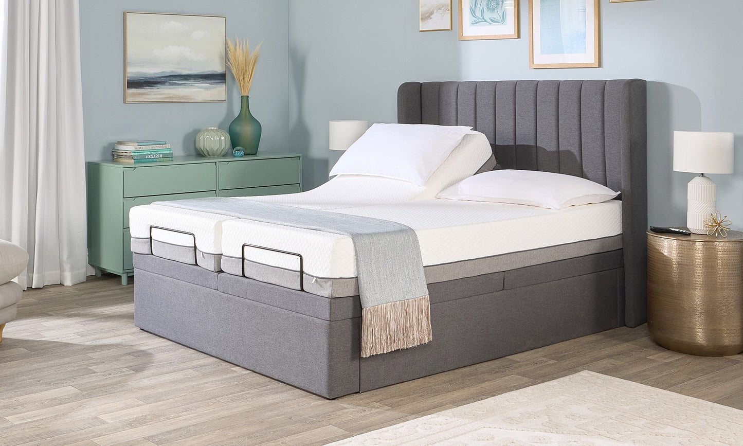 Topaz Motion Divan Adjustable Bed With A Gel Pro 4000 Pocket Sprung Medium Firm Feel Mattress VAT FREE