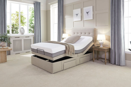 Emerald Motion Divan Adjustable Bed With An Emporia Pocket Sprung Soft, Medium Or Firm Feel Mattress VAT FREE