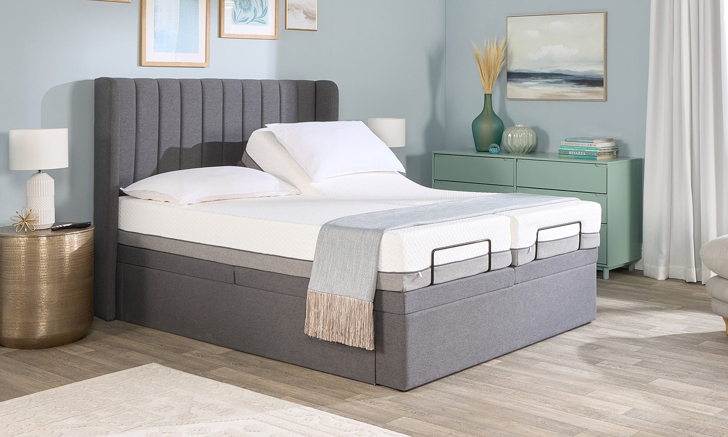 Topaz Motion Divan Adjustable Bed With A Gel Pro 4000 Pocket Sprung Medium Firm Feel Mattress VAT FREE
