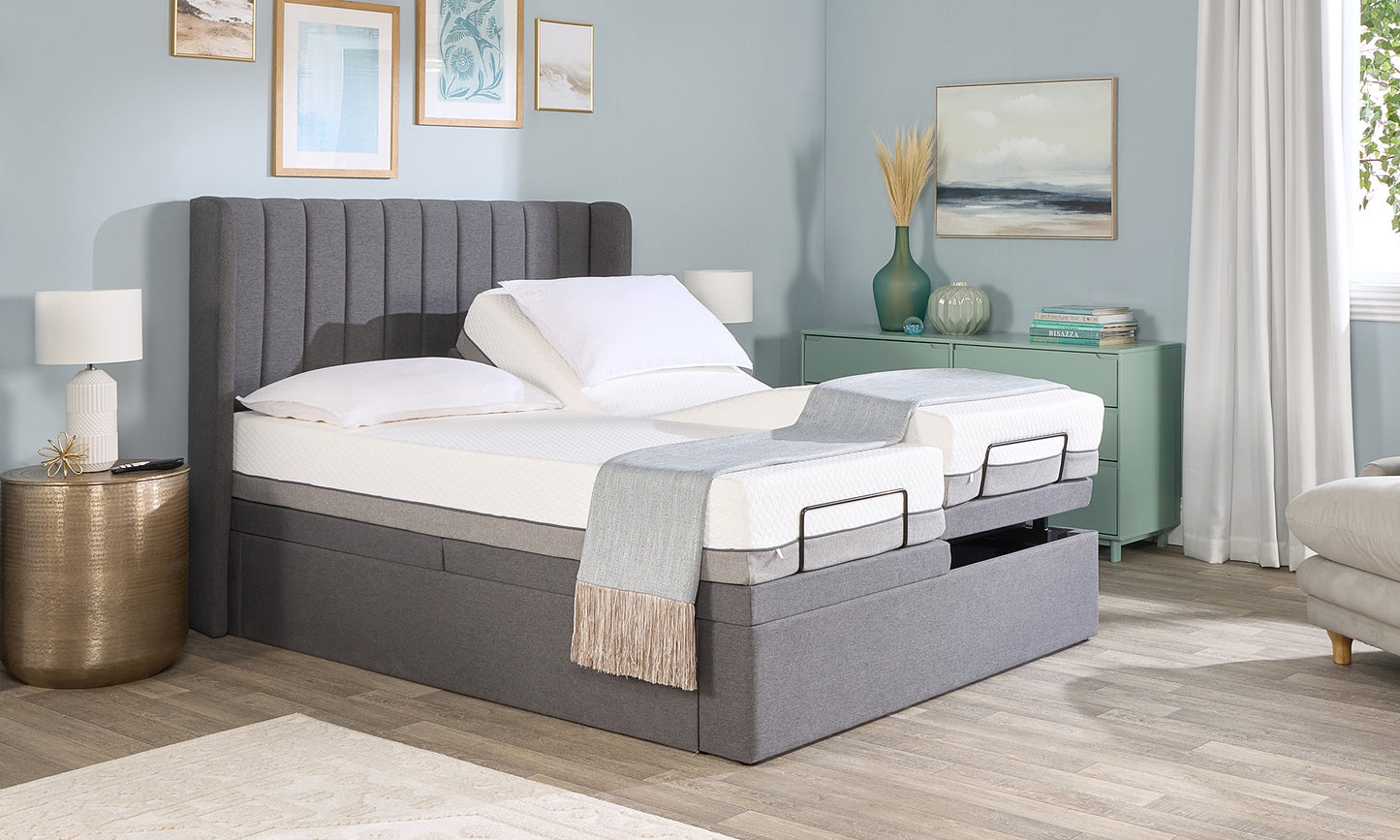 Topaz Motion Divan Adjustable Bed With A Gel Pro 4000 Pocket Sprung Medium Firm Feel Mattress VAT FREE
