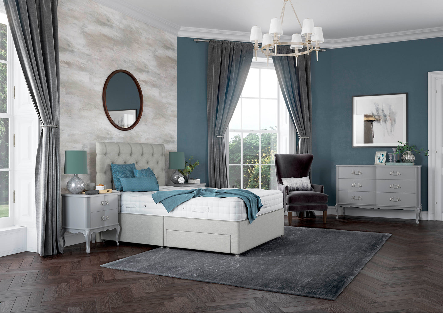 Relyon Braemar 1400 Pocket Sprung Luxurious Hand Made Divan Bed Set In Either Softer, Medium Or Firmer