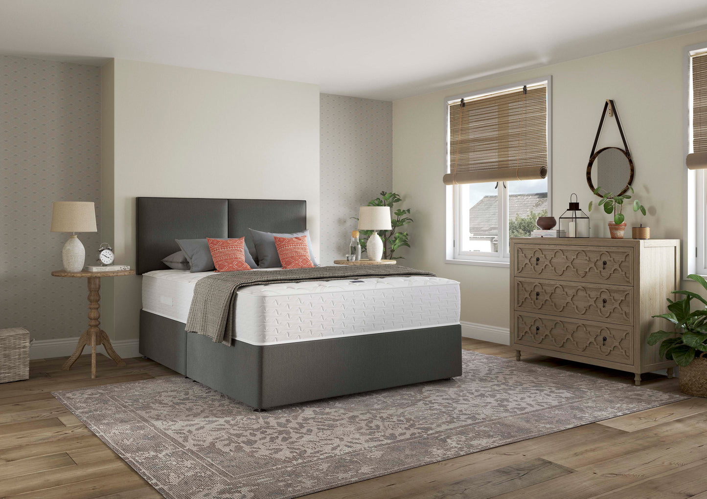 Relyon Comfort Deluxe 1000 Pocket Sprung Hand Made Medium Firm Feel Divan Bed Set