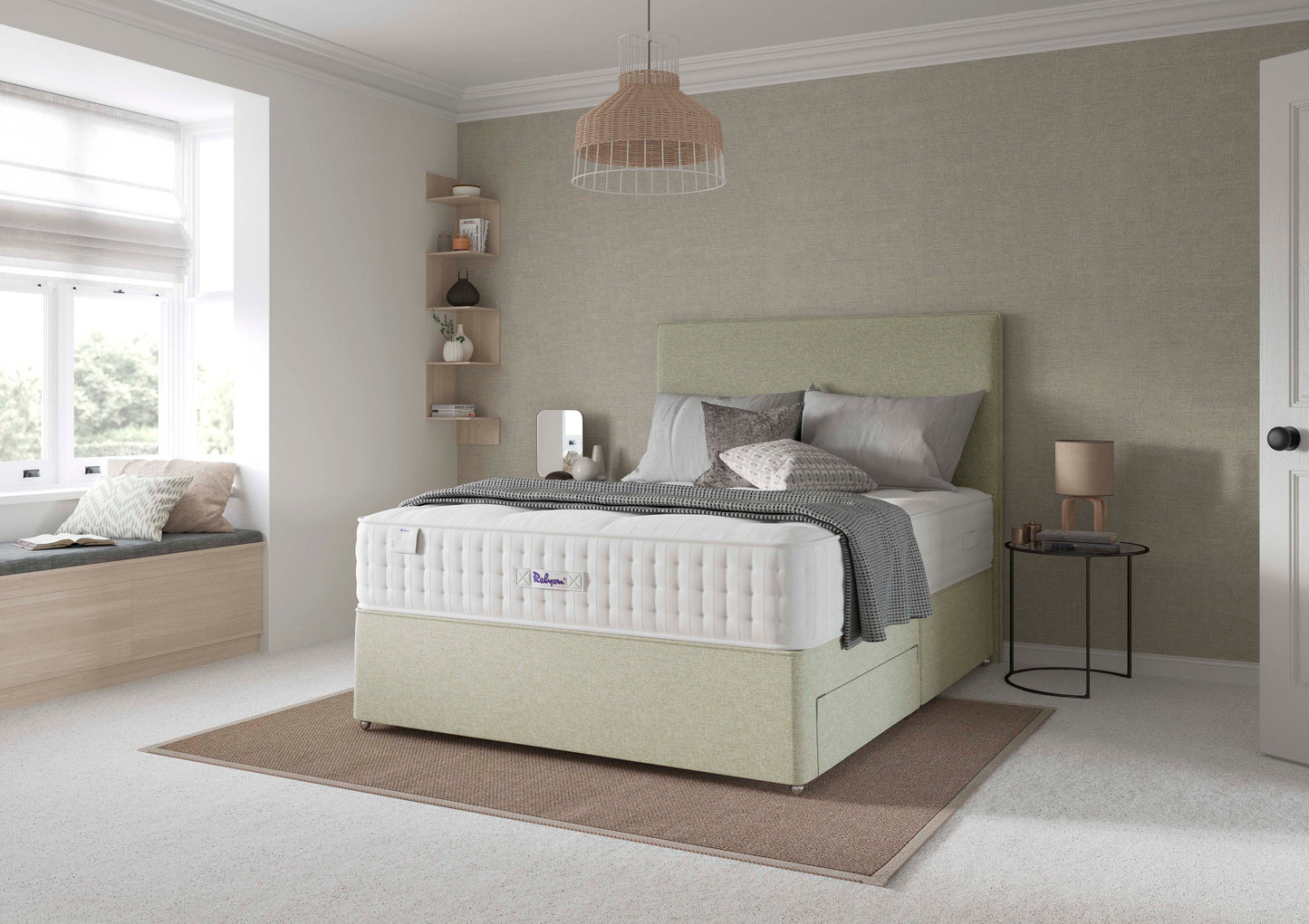 Relyon Heyford Ortho 1500 Pocket Sprung Luxurious Hand Made Firm Feel Divan Bed Set