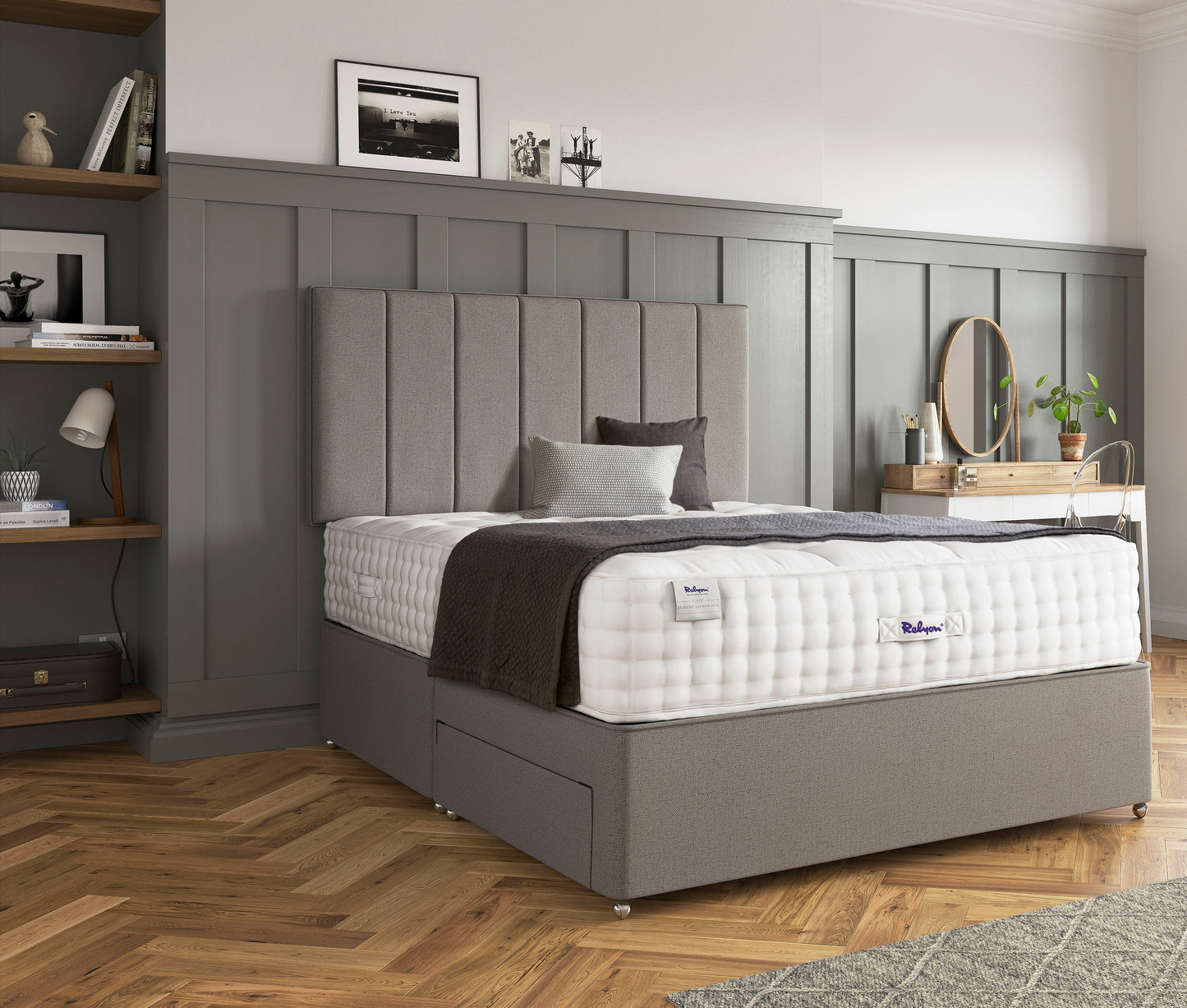 Relyon Luxury Alpaca 2550 Pocket Sprung Luxurious Hand Made Medium To Soft Feel Divan Bed Set