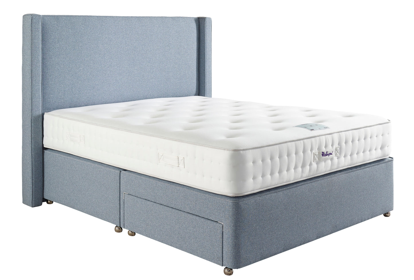 Relyon Rufford Memory 1500 Pocket Sprung Luxurious Hand Made Medium to Firm Feel Divan Bed Set