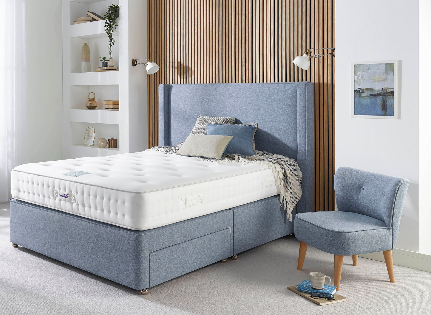 Relyon Rufford Memory 1500 Pocket Sprung Luxurious Hand Made Medium to Firm Feel Divan Bed Set