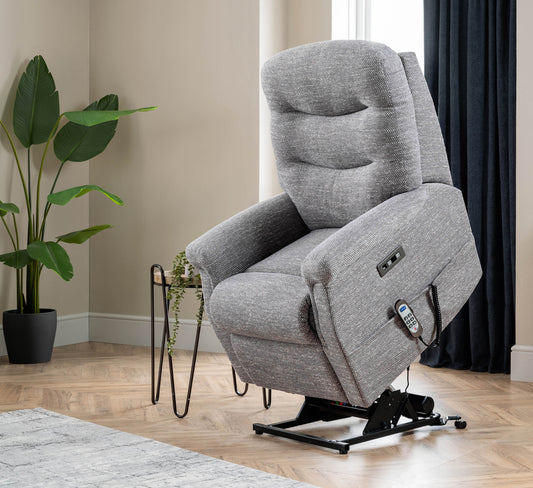 Express Delivery Celebrity Hollingwell Single Motor Rise And Recliner Fabric Armchair With Mammoth Foam VAT FREE