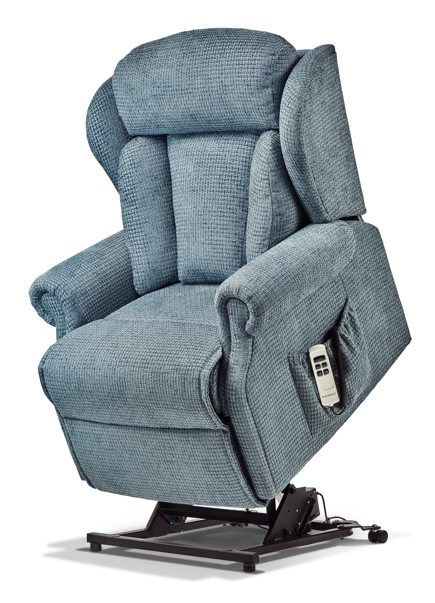 Sherborne Cartmel Single Motor Fabric Riser Recliner Armchair With Lumbar & Headrest Adjustment Option VAT FREE