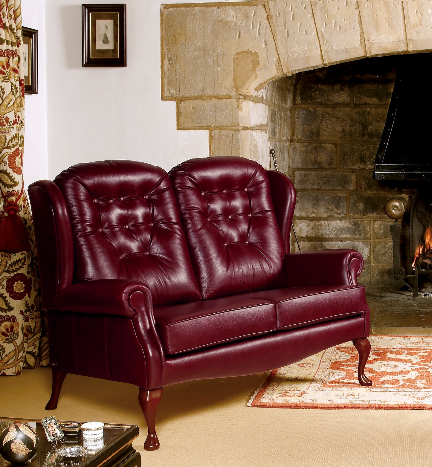 Sherborne Lynton Leather Fireside Two Seater Sofa