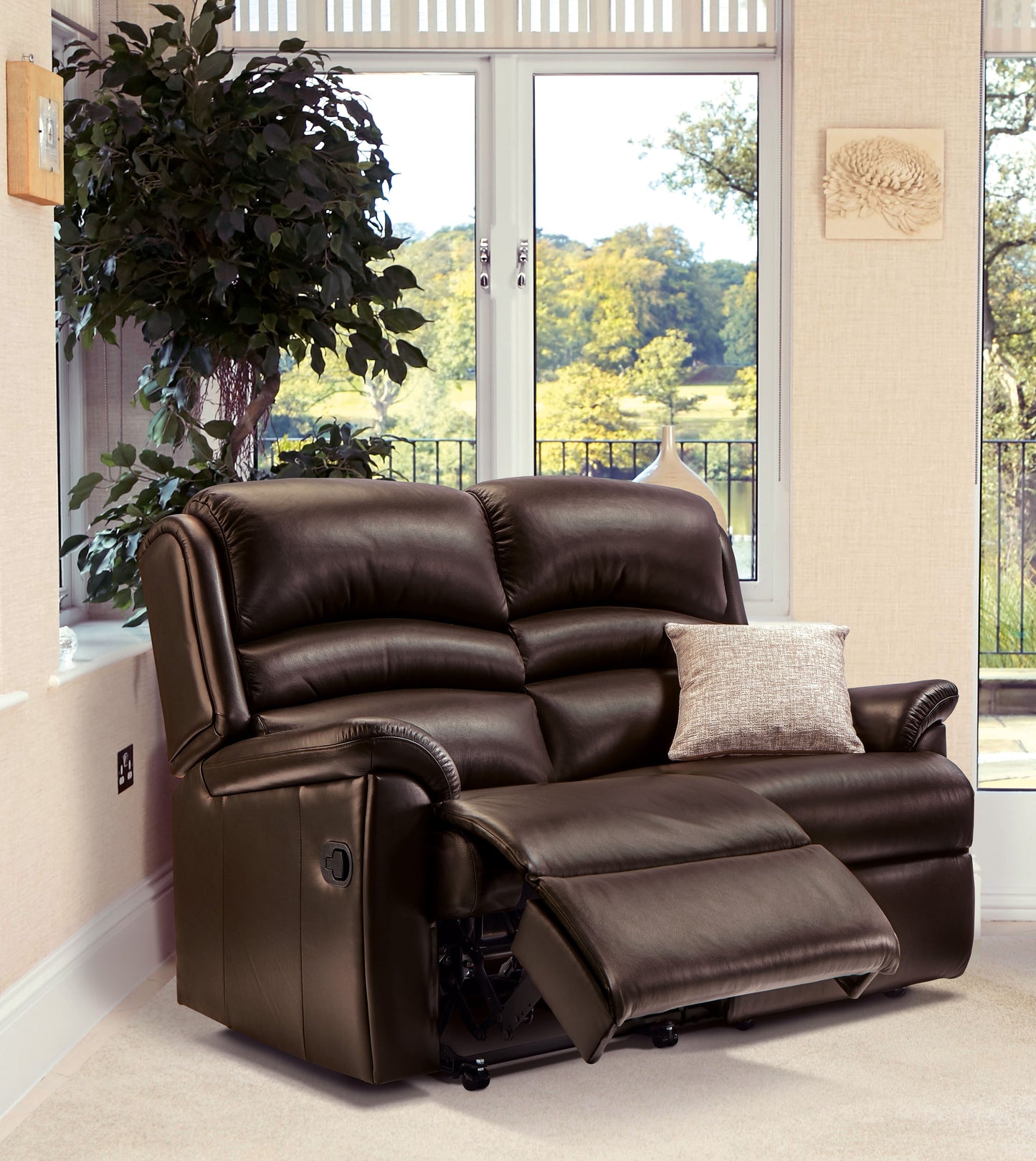 Sherborne Olivia Two Seater Manual Reclining Leather Sofa