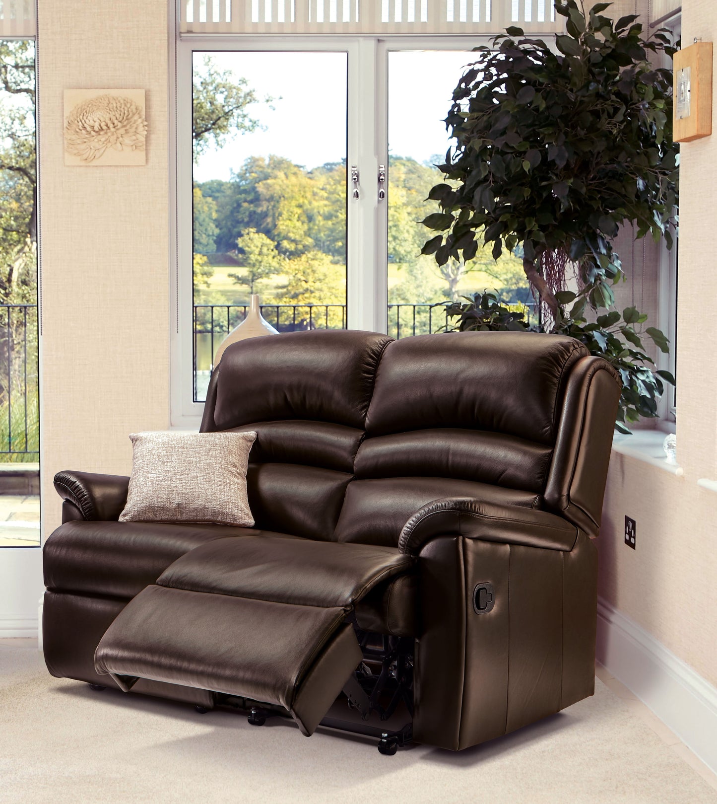 Sherborne Olivia Two Seater Manual Reclining Leather Sofa