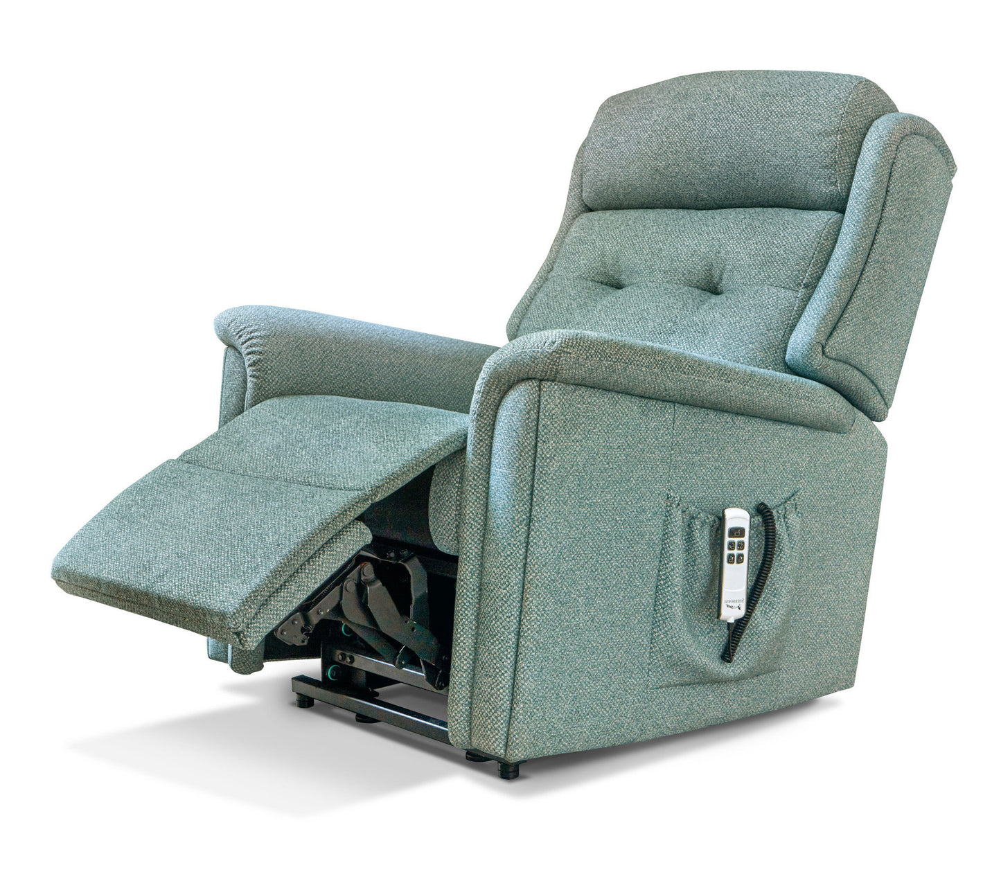 Sherborne Roma Single Motor Fabric Rise And Recliner Armchair With Lumbar & Headrest Adjustment Option VAT FREE