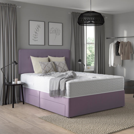 Relyon Comfort Deluxe Memory 1400 Pocket Sprung Hand Made Medium Firm Feel Divan Bed Set