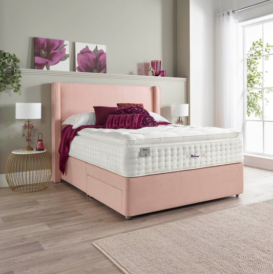 Relyon Henley Natural Luxury Pillow Top 3000 Pocket Sprung Luxurious Hand Made Medium Feel Divan Bed Set