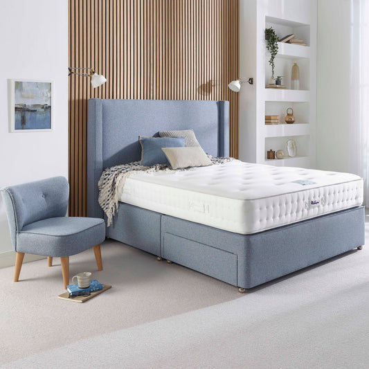 Relyon Rufford Memory 1500 Pocket Sprung Luxurious Hand Made Medium to Firm Feel Divan Bed Set