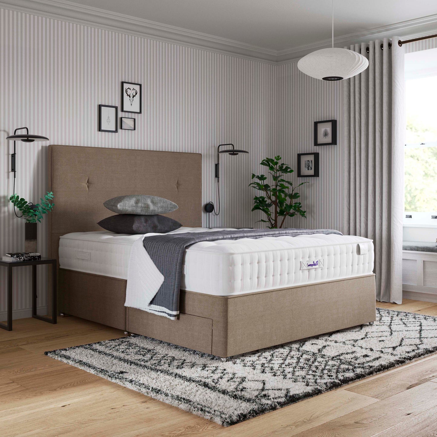 Relyon Barton Ortho 1000 Pocket Sprung Luxurious Hand Made Firm Feel Divan Bed Set